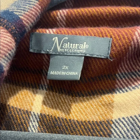Natural Reflections Plaid Vest Sz 2x - Picture 2 of 6
